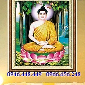 tranh thêu chữ thập Phật Thích Ca Mâu Ni A1131 ( chưa thêu)