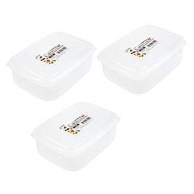 Bộ 03 hộp nhựa đựng thực phẩm chữ nhật Nakaya 1300ml hàng nội địa Nhật Bản K.305#