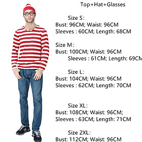 Cha Mẹ & Bé Đâu Wally Waldo Họ Phù Hợp Với Trang Phục Cha Mẹ-Con Áo Sơ Mi Kẻ Sọc Nón Kính Bộ - S