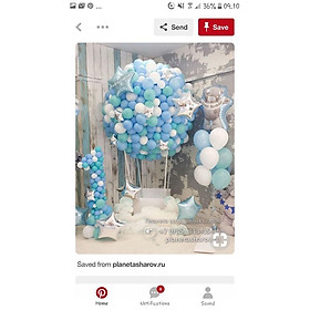 Combo 100 quả bóng bay màu xanh dương pastel và xanh tiffany