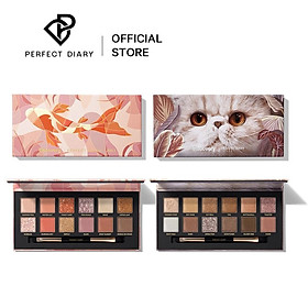 Bộ bảng phấn mắt Perfect Diary màu lên đẹp chống thấm nước có cọ với 12 màu sắc