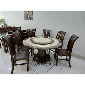Mua Bàn ăn tròn gỗ sồi đen