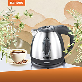Mua Bình đun siêu tốc inox 304 Nanoco model NKT1216 dung tích 1.2 lít (có đèn báo sôi  nút bấm linh hoạt) - Hàng chính hãng
