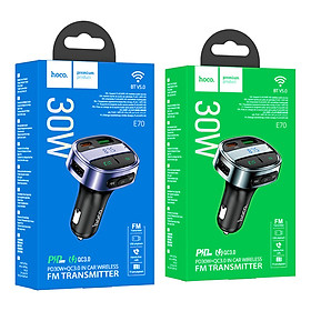 Mua Tẩu Sạc Nhanh Hoco E70 PD30W + QC3.0 Bluetooth V5.0  USB  Đài Fm  Thẻ Nhớ Có LCD Hàng Chính Hãng