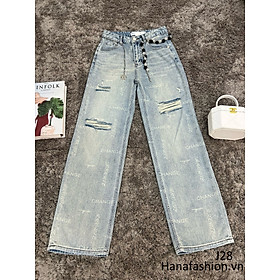 Quần Jeans rách kèm dây nịt Hàn Quốc-J28 - XanhJeans