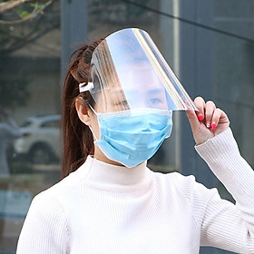 Protective Face Shield Clear Visor Flip Up Transparent Mask Anti Splash Elastic Band Full Face Cover for Workshop