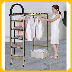 Mua Thang Kiêm Giàn Phơi Quần Áo Drying Ladder Hợp Kim Nhôm - màu Bạc