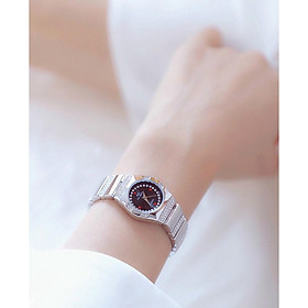 Đồng hồ thời trang nữ Bs Bee Sister đính tứ cườm ( KHÔNG KÈM VÒNG ) GLQ D333 - Bạc mặt trắng