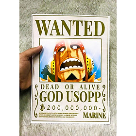 Poster One Piece Usopp Mới Nhất, Poster Lệnh Truy Nã Usopp (Hình dán tường tiện lợi, Chất lượng Full HD)