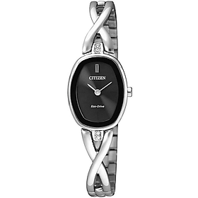 Đồng Hồ Nữ Citizen Đính Đá Swarovski Dây Thép Không Gỉ EX1410-88E - Mặt Đen