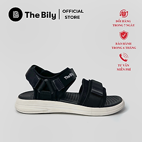 Giày Sandal Nam Nữ Unisex The BiLy Quai Ngang Dây Dù Đế Phylon Siêu Êm Nhẹ Màu Đen-BL10