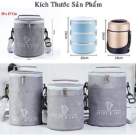 Mua Túi Giữ Nhiệt 3 Lớp Cho Hợp Cơm Văn Phòng Màu Xám Be Siêu Dày Chống Thấm Nươc Cao Cấp Chính Hãng Amalife