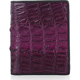 Bóp nam Huy Hoàng da cá sấu gai đuôi kiểu đứng màu tím HT2767