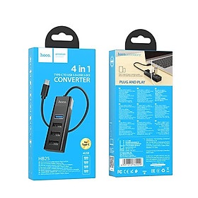 Mua Hub chia cổng USB Hoco HB25 Type-C / USB ra 1 cổng USB 3.0 + 3 cổng USB 2.0 (Đen) - Nhất Tín Computer
