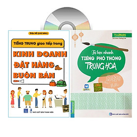 Sách-combo 2 sách Tiếng Trung giao tiếp trong Kinh doanh Đặt hàng Buôn bán và tự học nhanh tiếng phổ thông trung hoa+DVD tài liệu