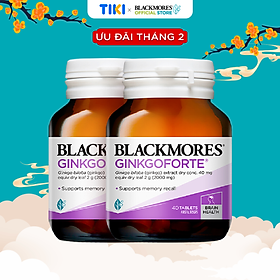 Combo 2 Lọ 40 Viên Uống Hỗ Trợ Tuần Hoàn Máu Não Blackmores Ginkgoforte