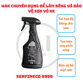 Chai xịt phủ bóng sơn ô tô SENFINECO 9959 Liquid Speed Wax- tăng độ bóng bề mặt nhanh chóng- bảo vệ sơn vỏ xe-380ml