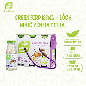 Nước Yến Và Hạt Chia Green Bird Thanh Mát Ngọt Nhẹ Chai 185ml