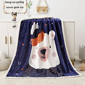 Mền lông cừu baby cao cấp A 100 cm x 140 cm - Mền mịn, không xù lông, nhiều mẫu động vật lựa chọn, chăn cho bé yêu