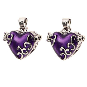 2Pcs Enamel Flower   Openable Cremation Keepsake Urn Memorial Pendant Jewelry