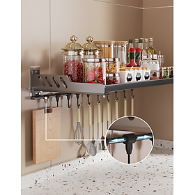 Mua Giá Treo Tường Không Cần Khoan cho Nhà Bếp Chịu Lực Tốt Cao Cấp (70x20cm) - Tặng keo dán và móc treo