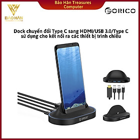 Dock chuyển đổi điện thoại Type C sang Cổng HDMI/2*USB 3.0/TYPE C Orico XC-402- Hàng Chính Hãng