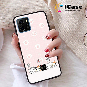 Ốp lưng iCase dành cho Vivo Y15S chất liệu viền dẻo lưng cứng nhám TPU có hai lỗ xỏ dây đeo in nổi 4D hình bộ sưu tập Kawai 12