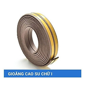 Cuộn 6 mét Roong, Gioăng cao su chữ I chống ồn, Ron ngăn Bụi cửa Sổ cửa đi cửa nhà - 6m nâu