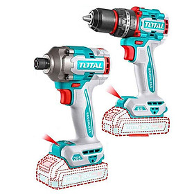 Mua BỘ COMBO MÁY KHOAN BÚA TIDLI20668 1 & MÁY SIẾT VÍT TIRLI20281 KHÔNG CHỔI THAN DÙNG PIN 20V TOTAL TCKLI20277 - HÀNG CHÍNH HÃNG