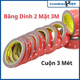 Băng dính 2 mặt cường lực siêu dính, băng keo chuyên dụng nhiều kích thước 6mm-35mm