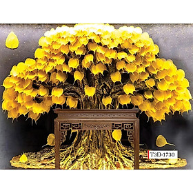 Mua (HCM) Tranh dán tường 3d cầy bồ đề vàng tranh có sẵn keo dễ dán (có in theo yêu cầu)