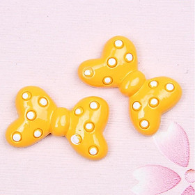 Charm mẫu nơ chấm bi các màu trang trí vỏ ốp điện thoại, dán Jibbitz, DIY