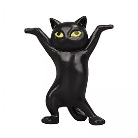 3X Dancing Cute Cats Figure Ornament Tabletop Sculpture Decoration Black