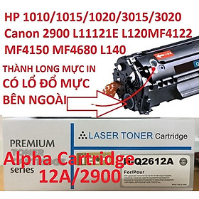 Mua Hộp mực 12A Canon 2900 dành cho Canon LBP 2900/3000 HP Laser Jet 1010/1015/1020/3015/3020/3030/3050  HÀNG CHÍNH HÃNG ALPHA CARTRIDGE