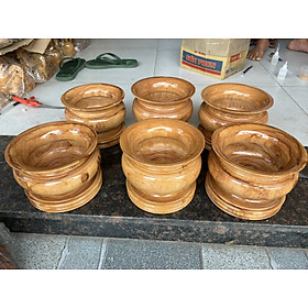 Mua Bát nhang - lư hương gỗ gõ nguyên khối  14 CM