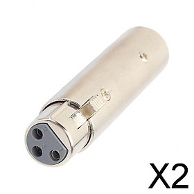 2x3 Pin XLR Male to Female Jack Plug Audio Adapter Converter Coupler
