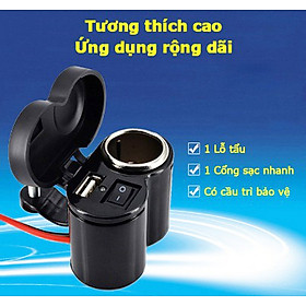 Mua Sạc Xe Máy Có Tẩu Sạc Và Cổng USB Tiện Dụng Thời Trang