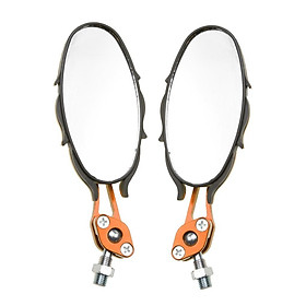 2pcs-10mm Motorcycle Motorbike Scooter Fire Shape Rear View Mirrors Side Mirror