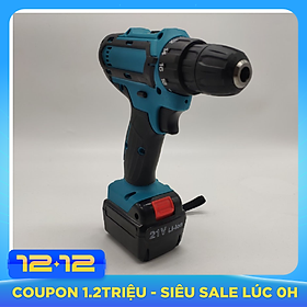 Máy khoan Pin 21V bắn vặt vít khoan gỗ khoan sắt -2 PIN kèm theo