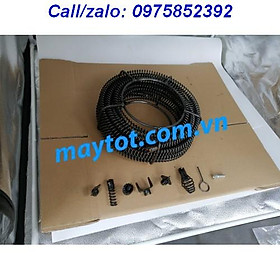 Mua Dây thông tắc công lò xo phi 16 dài 3 mét dùng cho máy khoan (3m dây thông phi 16  6 đầu thông và 1 đầu kết nối máy khoa