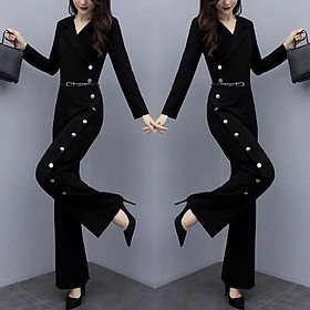 Jumsuit Cổ Vest Đính Nút - KT2349