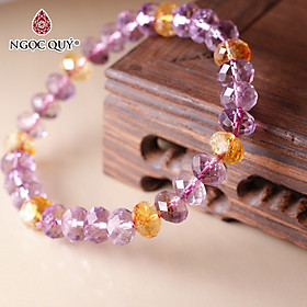Vòng tay đá flourite facet mệnh hỏa thổ - Ngọc Quý Gemstones