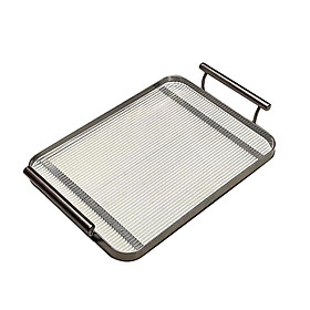 Acrylic Serving Tray with Handles Rectangular for Party Kitchen Coffee Table