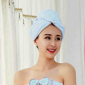 Mua Khăn Quấn Ủ Đầu Lau Tóc Nhanh Khô Siêu Tốc - Giao màu ngẫu nhiên