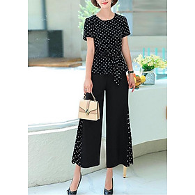 Set Áo Cột Nơ Tay Ngắn Quần Lửng Loe Kiểu Set Bộ Nữ Xinh Xắn - Thời Trang Dạo Phố GOTI 3218