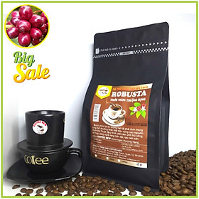 Cà Phê ROBUSTA - Rang Mộc Nguyên Chất Gói 500gr - Dạng Xay Pha Phin -