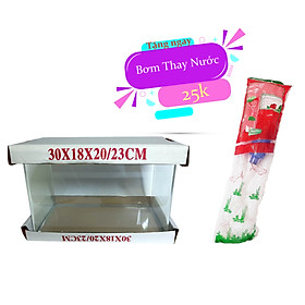 Bể cá mini để bàn kính đúc 30x18x20 cm - hồ cá đúc, hồ cá mini để bàn