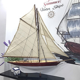 Nơi bán Mô hình du thuyền đua gỗ Penduick (thân 50cm - sơn trắng/gỗ) - Giá Từ -1đ