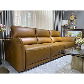 Sofa chỉnh điện 100% da bò Italy Juno sofa màu vàng – SFBDCT01 2m7 hàng cao cấp chuẩn da bò nhập khẩu Ý