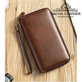 Ví cầm tay da bò cao cấp BHM2401 Clutch nam nữ da thật